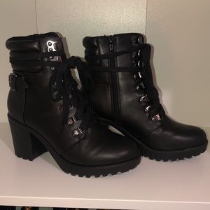 MIA COMBAT BOOTS WITH HEEL Lace and Zip Sz 7